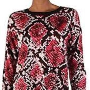 DKNY Printed Step Hem Sweater